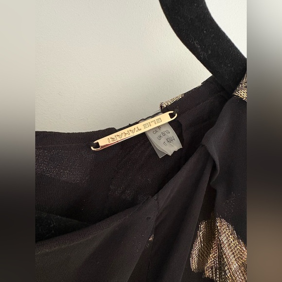 Elie Tahari Metallic Blooms Midi-Dress size S - Picture 6 of 16